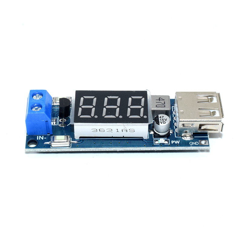 DC/DC BUCK Converter Regulator 4.5-40V 12V To 5V/2A USB Charger Voltmeter Display "