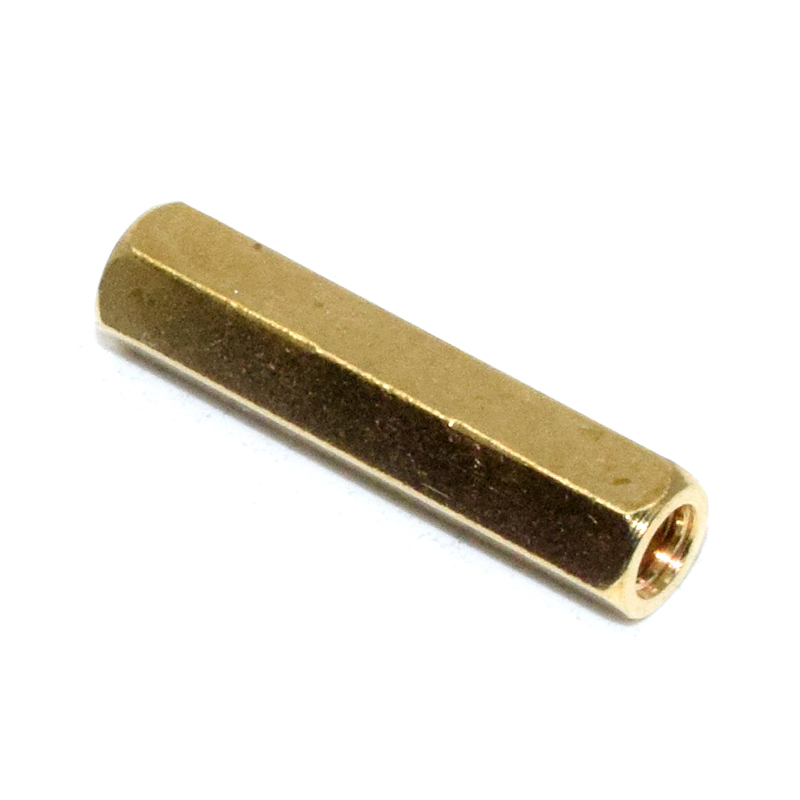 20MM Hexagon Brass Cylinder - Golden