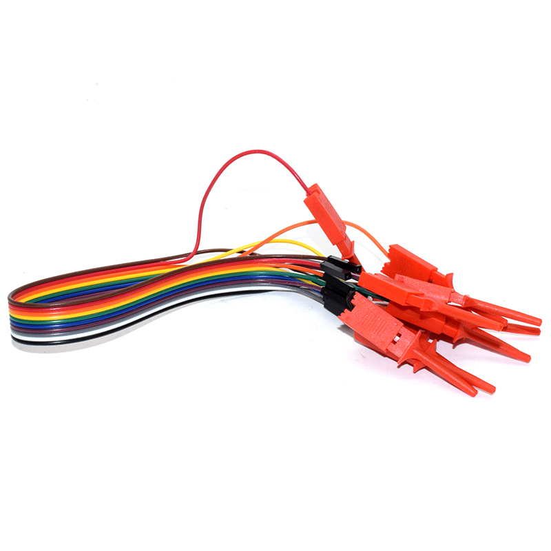 10pins Test Clip Cable 30CM Length Red