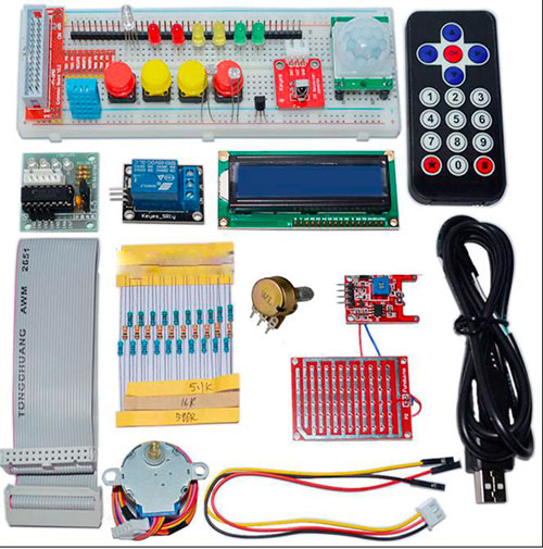 GPIO Electronics Starter Kit 1602 LCD,IR remote,LED for Raspberry Pi