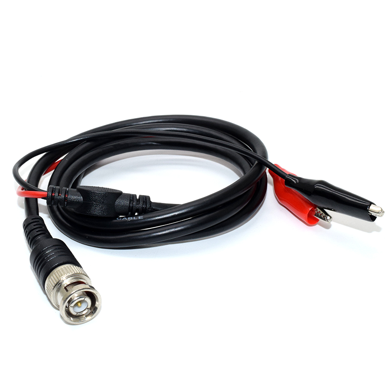 110cm BNC Q9 to Dual Alligator Clip Oscilloscope Test Probe Leads