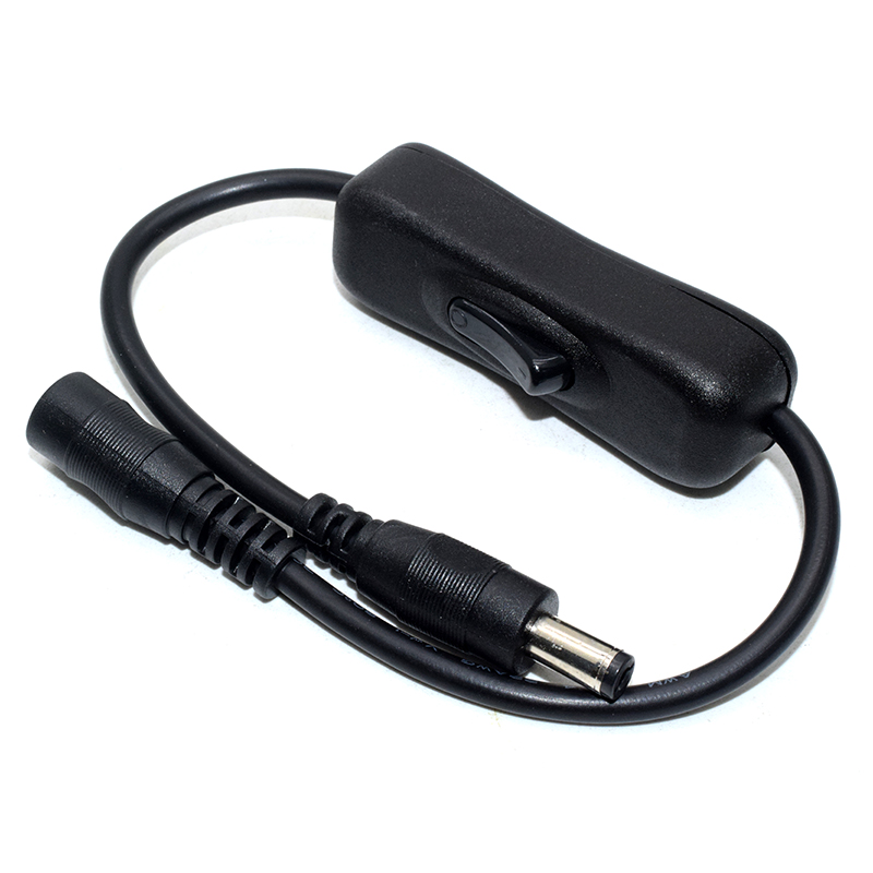 DC5.5/2.1mm Extender Power Cable With Switch 30CM Length