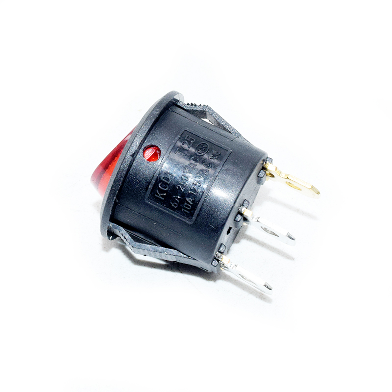 AC 6A / 250 V Red Light on off botão SPST rodada Dot Boat Car Auto Rocker Switch