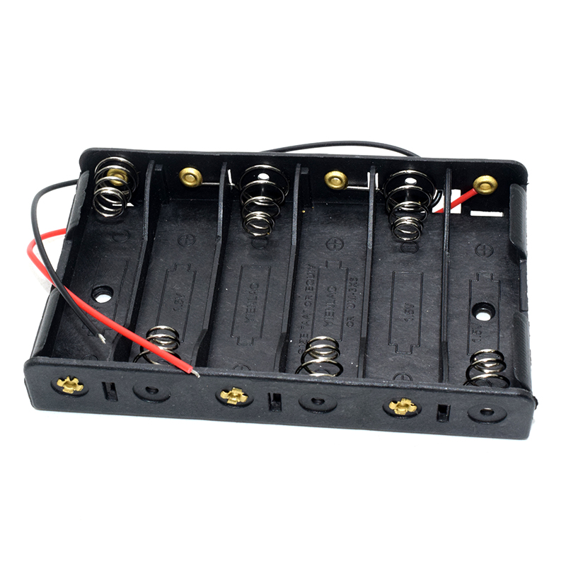 6 x AA Batteries Holder Case w/ Power Plug for Arduino
