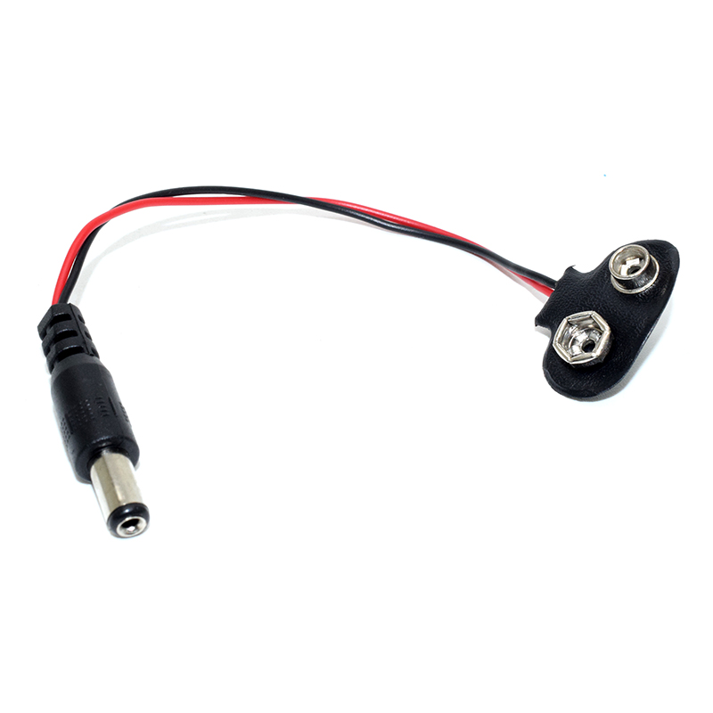 2.1 X 5.5mm Male Dc Plug to 9v Battery Clip