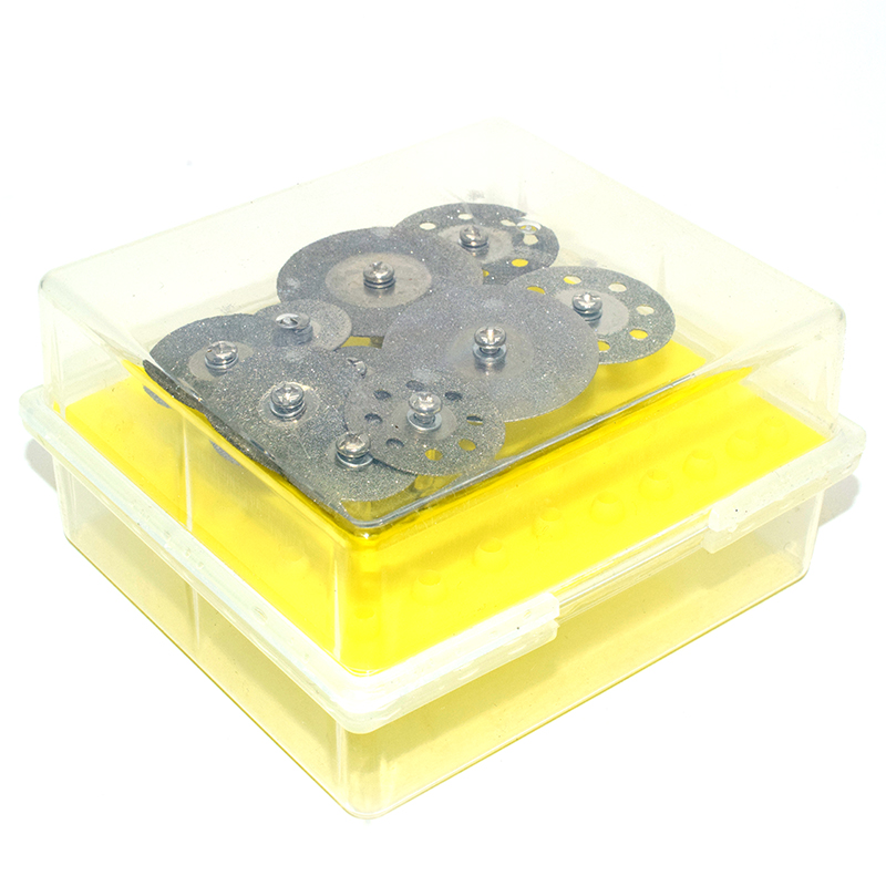 10 Mounted Diamond Slices, Glass section