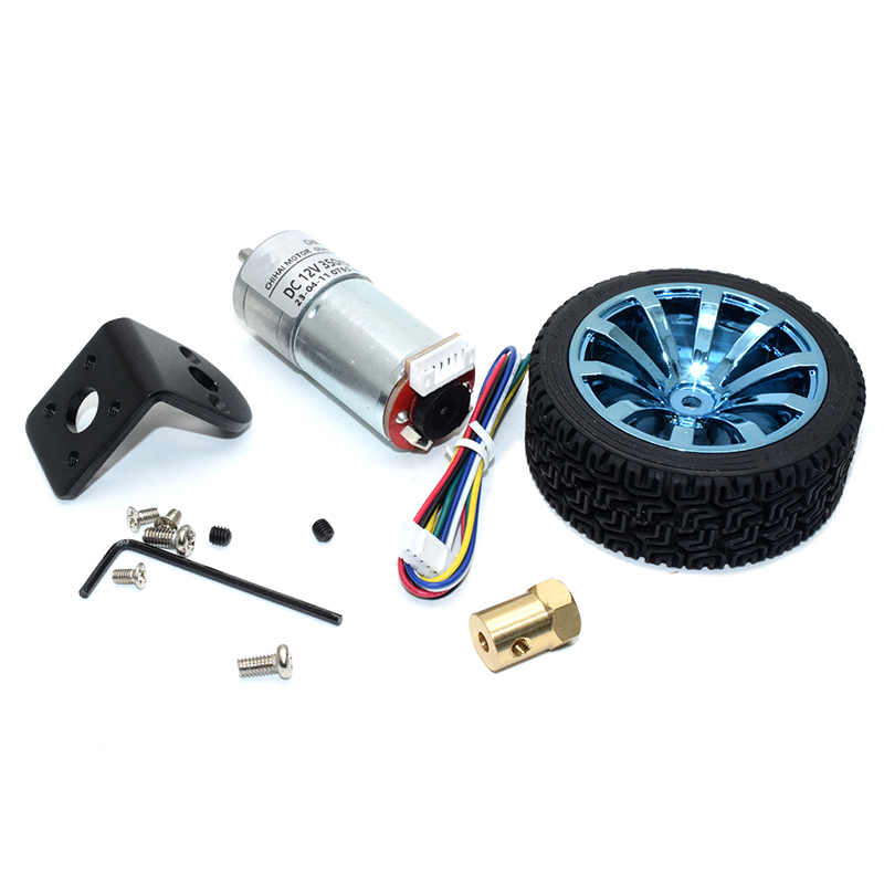 JGA25-370 DC Geared Motor 371 Motor Kit with Encoder DC12V350