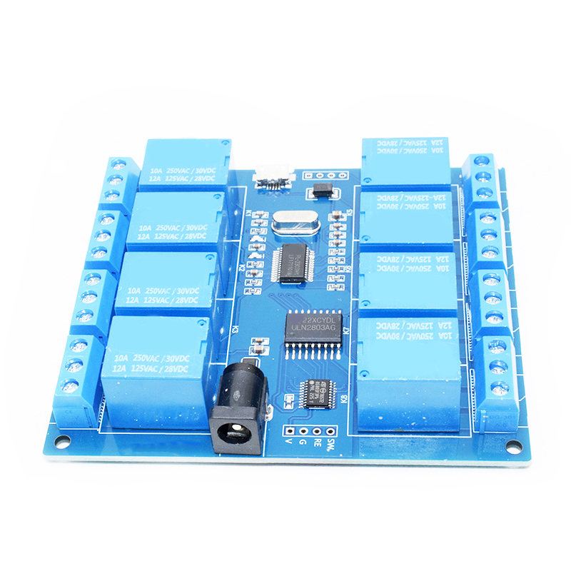 5V 10A 8 Channel Micro USB Relay Module Upper Computer