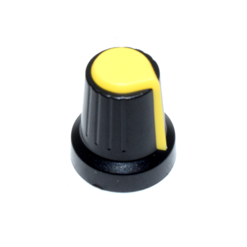 Yellow and Black Potentiometer Knob 6*15*17