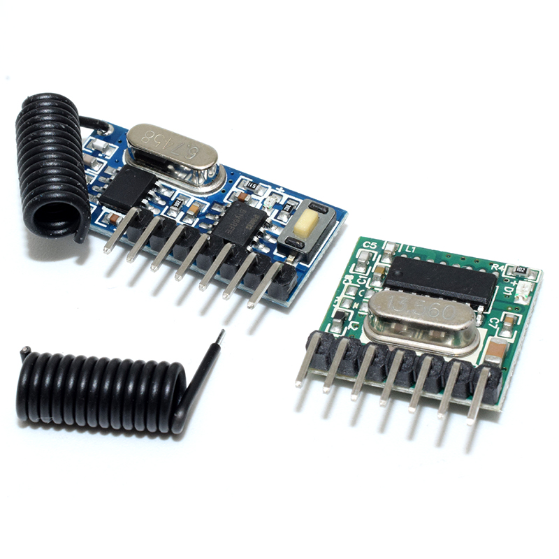 433 Mhz Wireless Receiver and Transmitter Remote Control Learning Code 1527 Decoding Module 4 Ch output With Learning Button