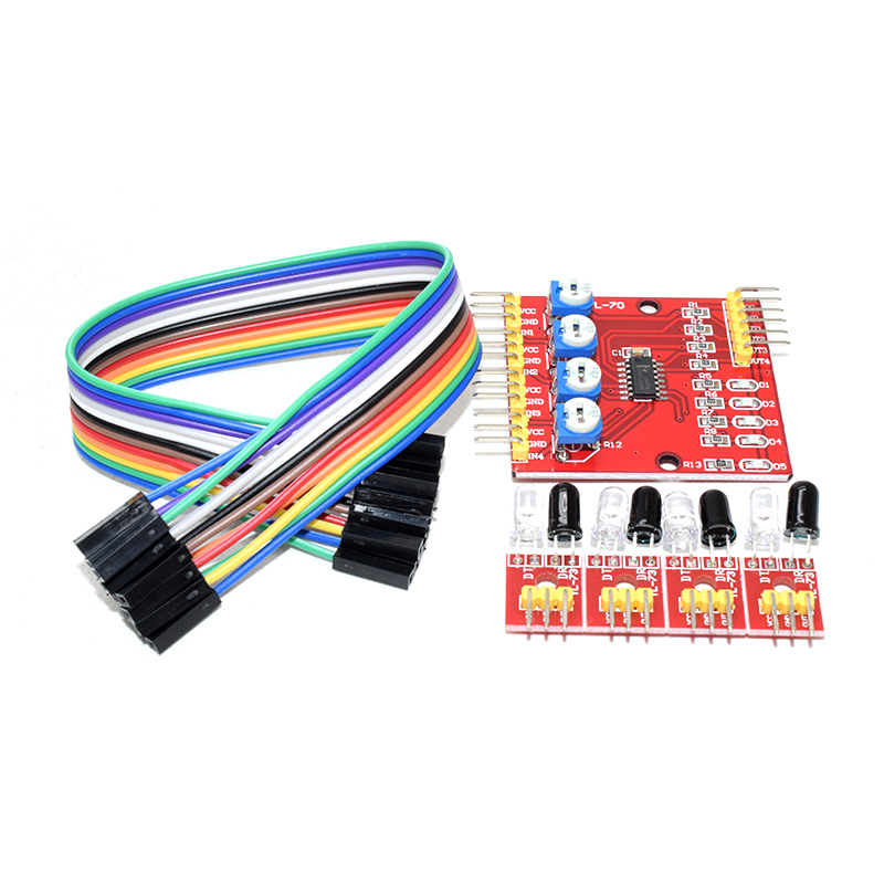 4-way infrared tracking; tracking module; patrol line module; obstacle avoidance car; robot; sensor