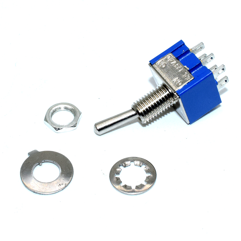 6Pin Toggle Switch, 6A 125V, DPDT, mounting hole 6mm 2Position ON-ON"