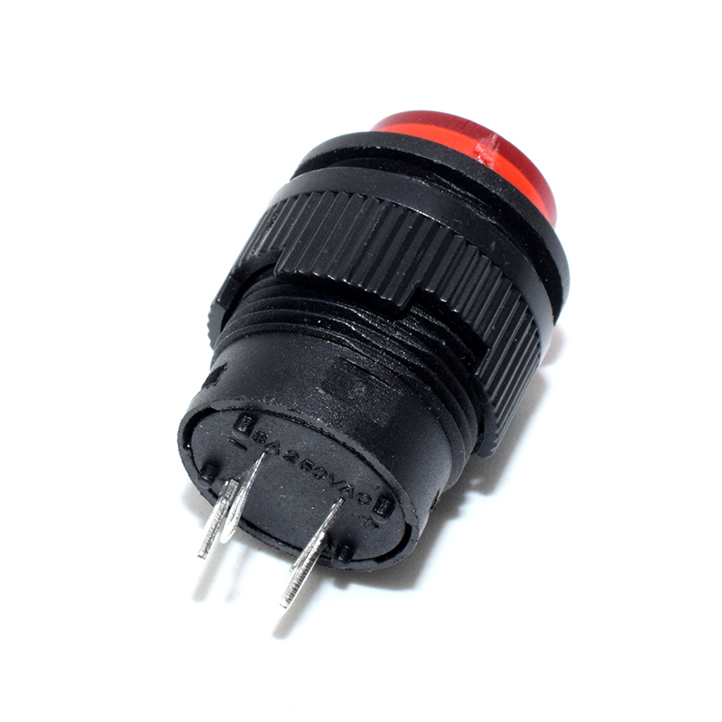 16MM 3A 250V Red Self lock Button Switch R16-503AD
