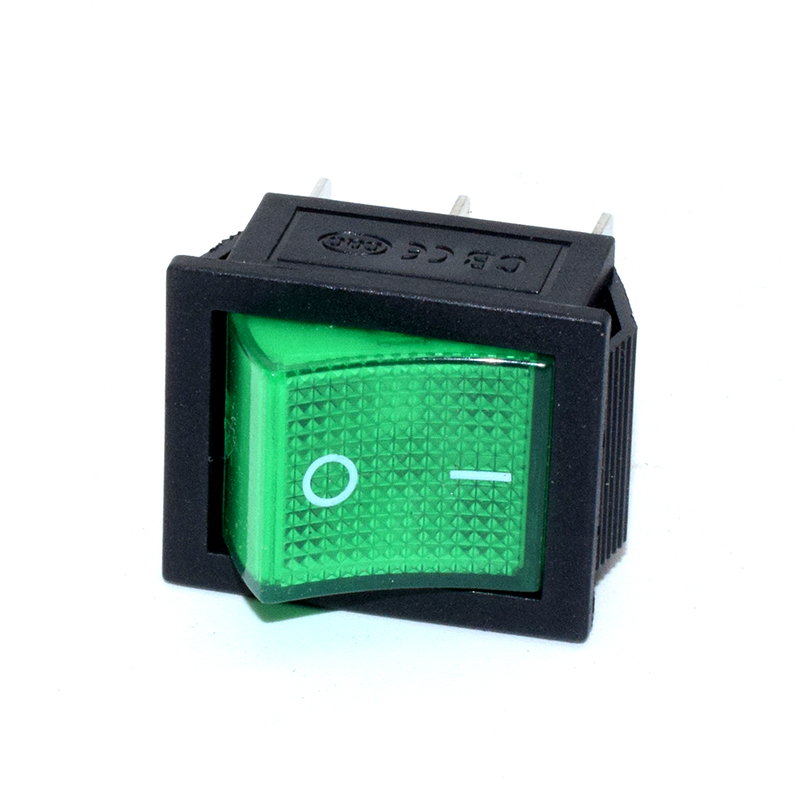 KCD4 Round Switch/ Green I/O Switch /6pins 2Positions 15A 250V Switch