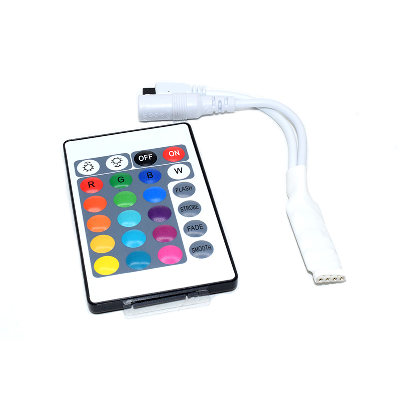 24 Key Mini IR Remote Controller For 3528 5050 RGB LED Strip Light DC 12V
