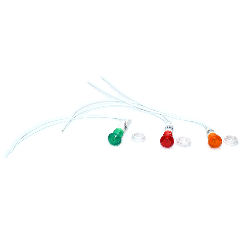 12V XD10-6 With 20CM Wire Signal Lamp Red Green Yellow 10mm Plastic Indicator Light Power LED Diode