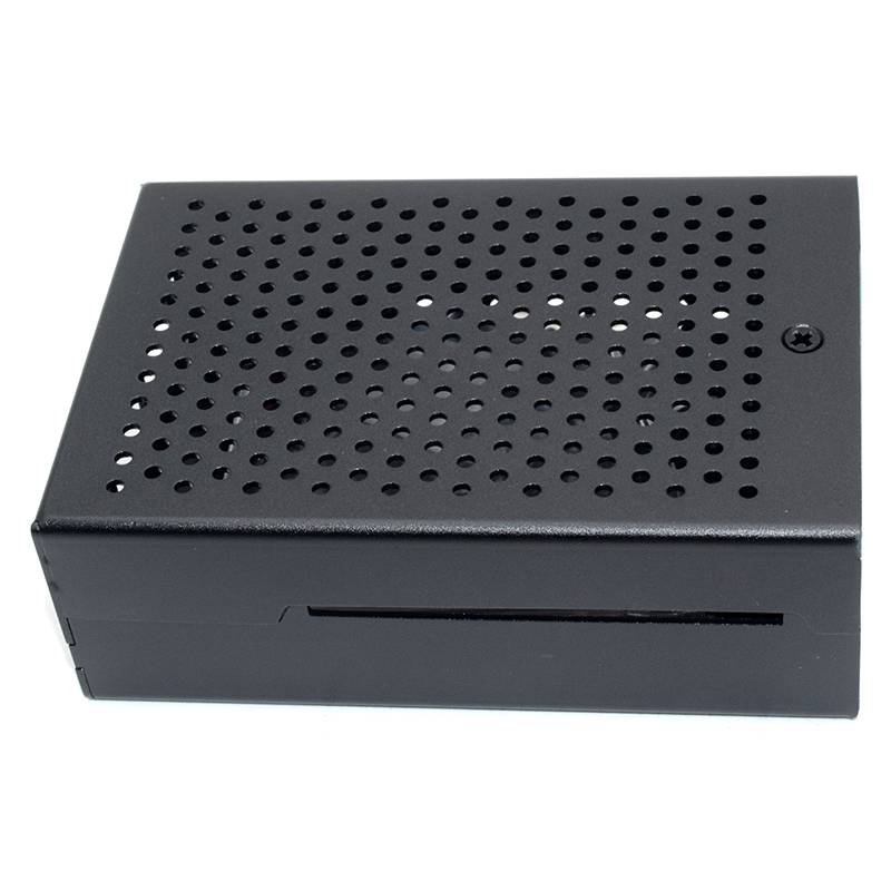Black/Silver Aluminum Case With Fan for Raspberry PI 4