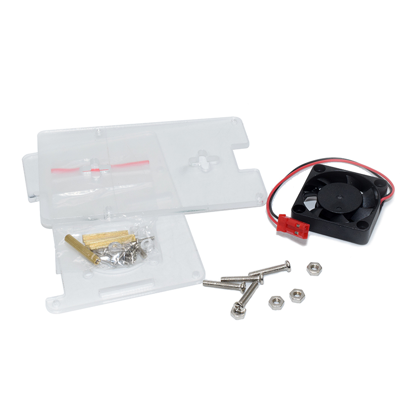 2pcs Platform With Fan For RPI4 (black / transparent / blue / red / orange / green)