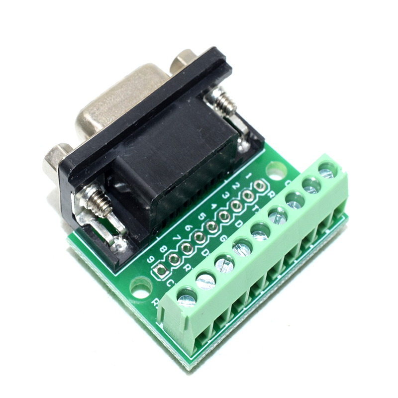 DB9 female adapter screw terminal block, 9-hole RS232 RS485 conversion board