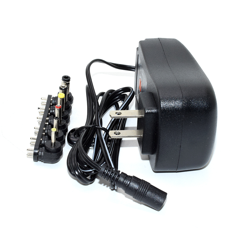 30W multi-function adapter power charger voltage adjustable 3V to 12V with 6 adapters with USB , USA Adapter