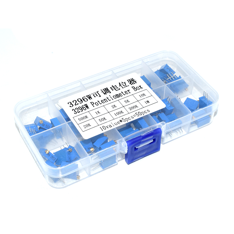 5pcs of 10kinds 3296W Multiturn Trimmer Potentiometer Kit