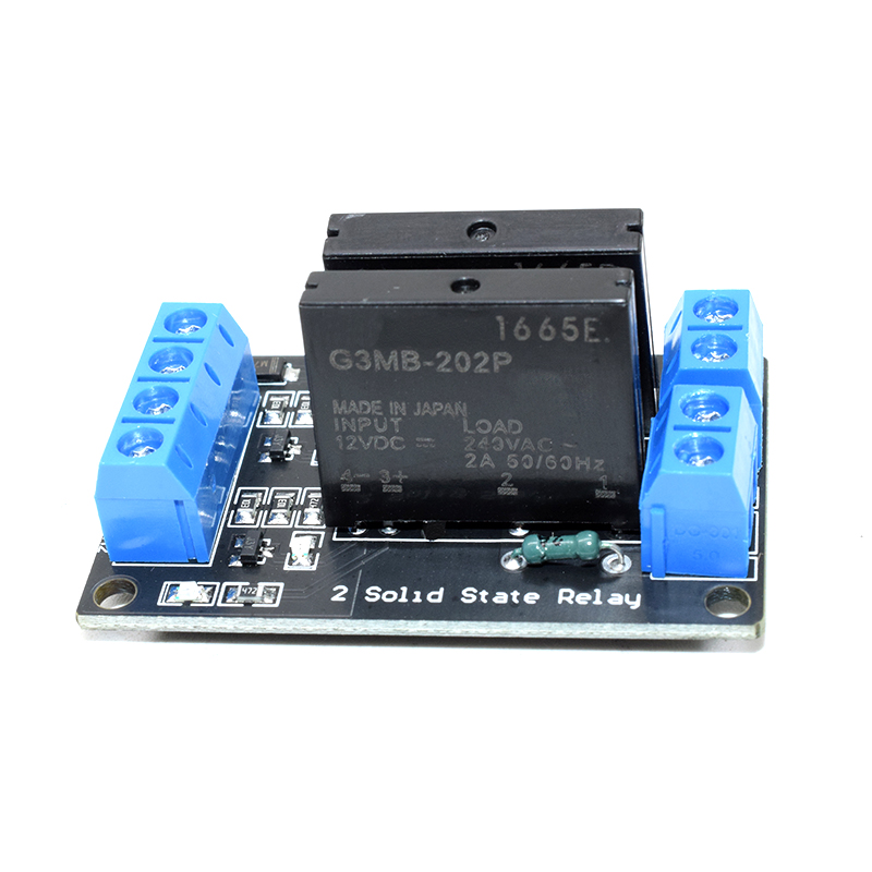 12V 2 Channel SSR Solid-State Relay Low Level Trigger With fuse Stable 240V 2A