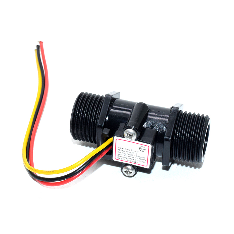 Black YF-S201C G1/2 DN15 3.5-24VDC 1-30L/Min Water Flow Sensor