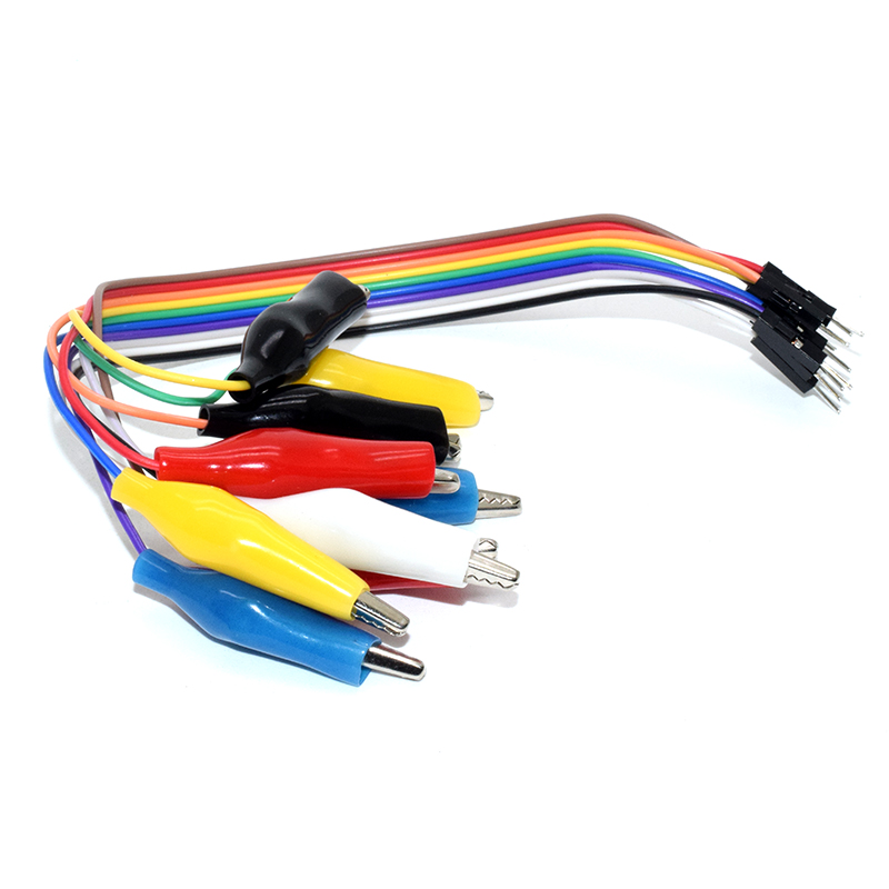 Alligator Clip Jump Wire 10pin Male Double-end Crocodile Clip Test Lead 20cm Eclectic Jumper Wire for DIY Connection