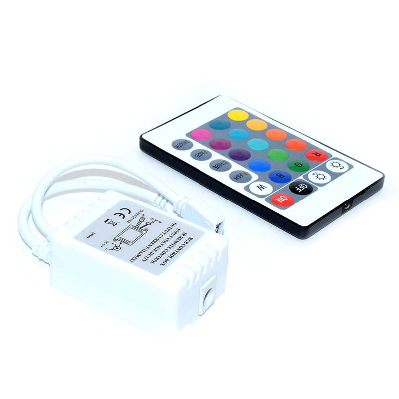 24 Key Mini IR Remote Controller For 3528 5050 RGB LED Strip Light DC 12V