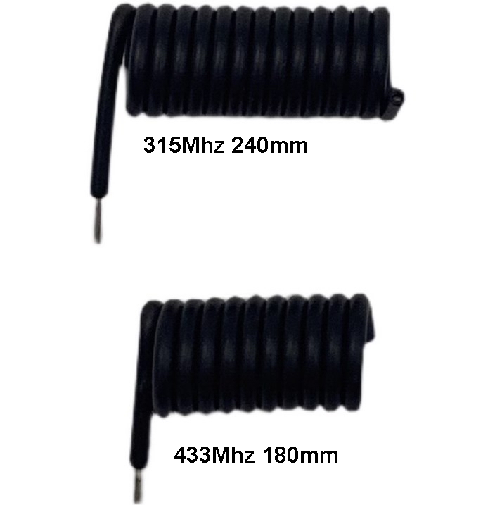180mm black spring antenna 433mHz
