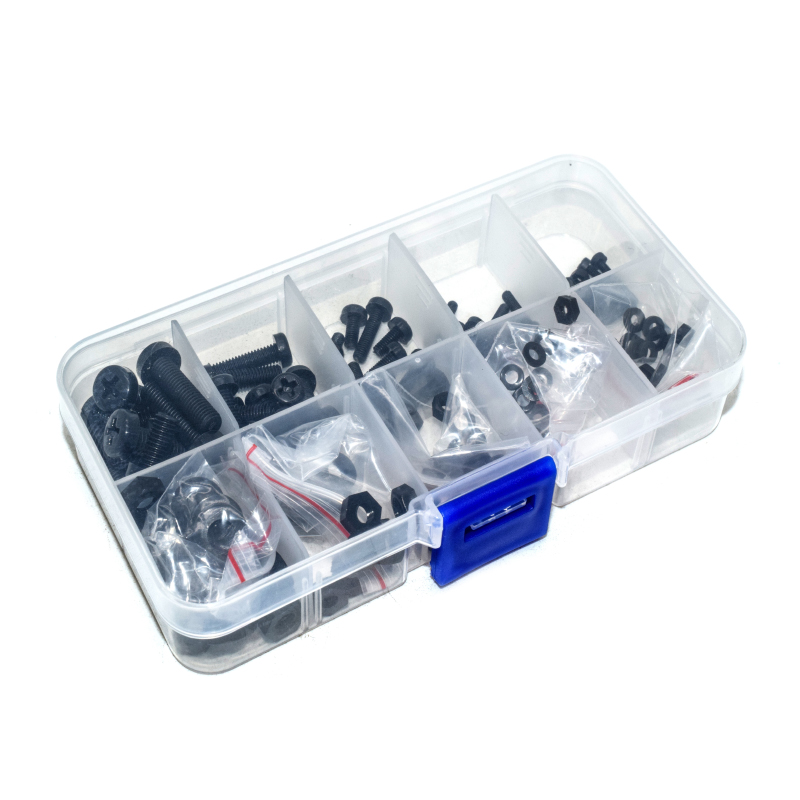 150Pcs M2 M2.5 M3 M4 M5 Nylon Hex Screw Bolt Nut Standoff Spacer Assortment Kit Black washer Plastic Nut