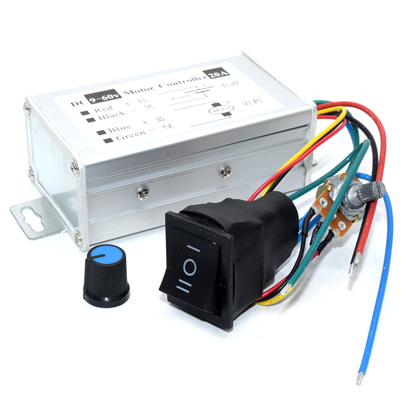 PWM DC motor stepless speed governor / 12V24V48V20A transmission / forward and reverse with switch speed control