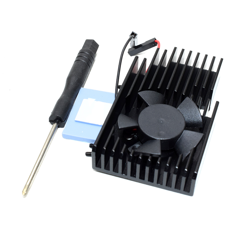Raspberry PI 4B Embedded Armor Heatsink With Big Fan