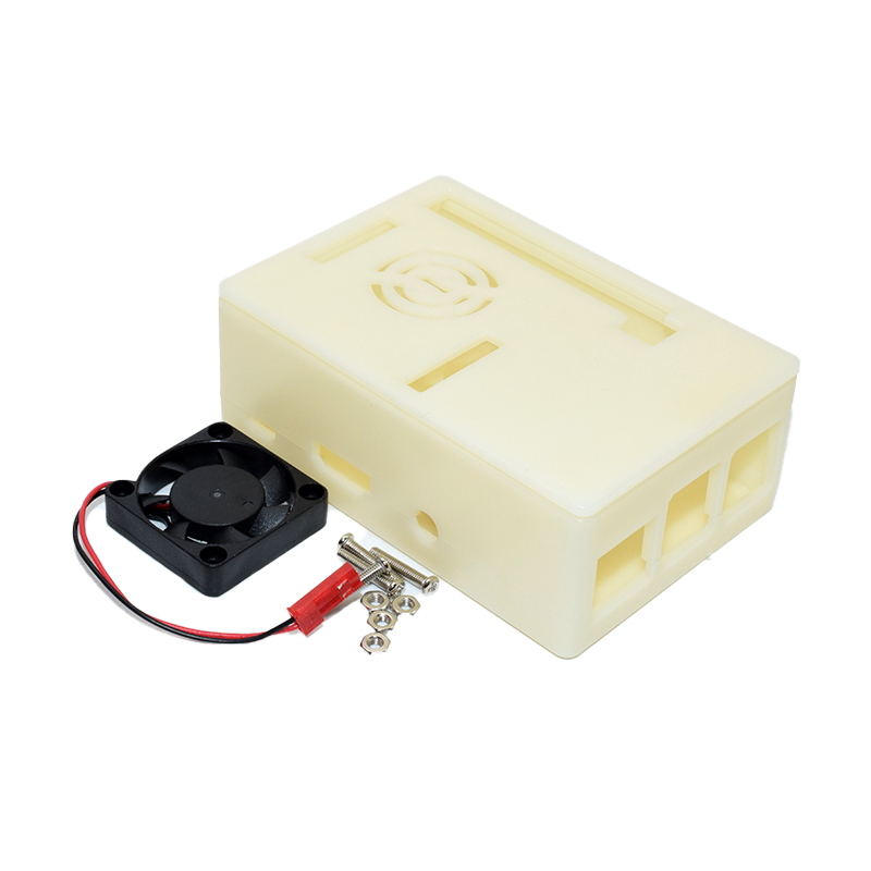 White Raspberry pi 4B+/4B box with fan White