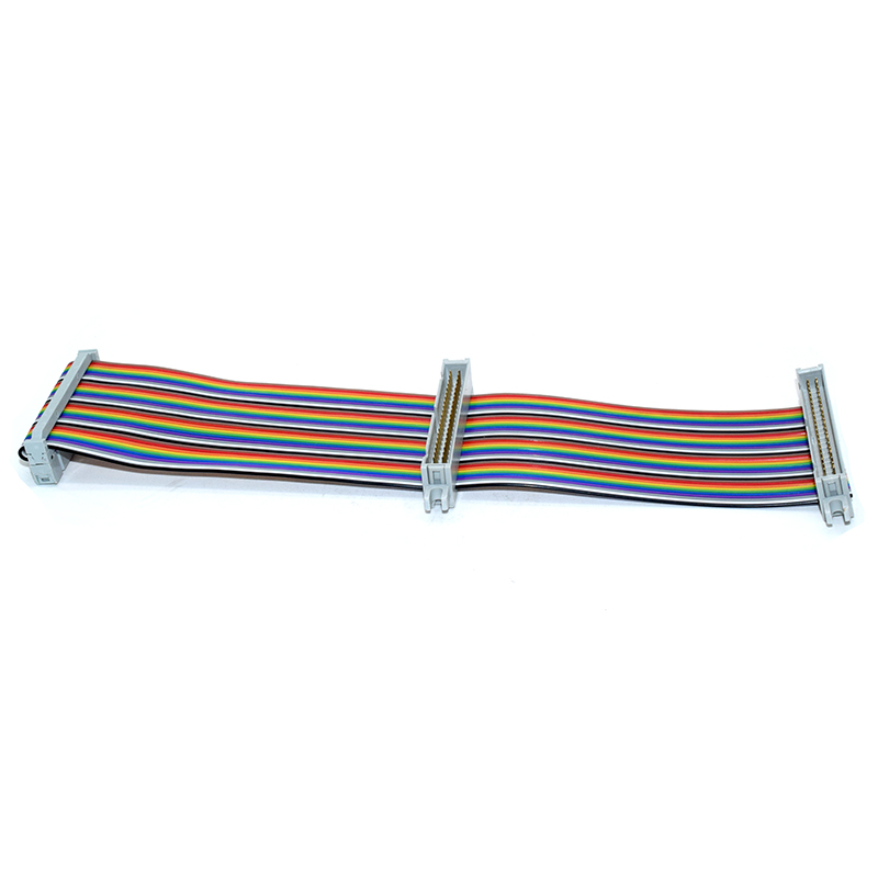 40P color wire cable with 1 female and 2 male header