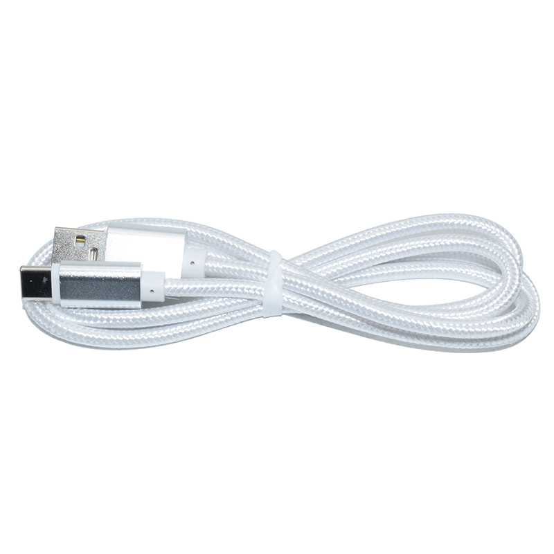 USB-C type-C Nylon Sleeve cable white 1M