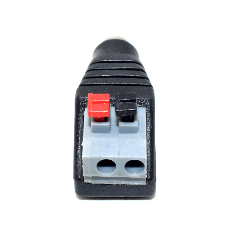 Black/Grey Spring Terminal Connector T0 DC Power 5.5*2.1 Adapter Female