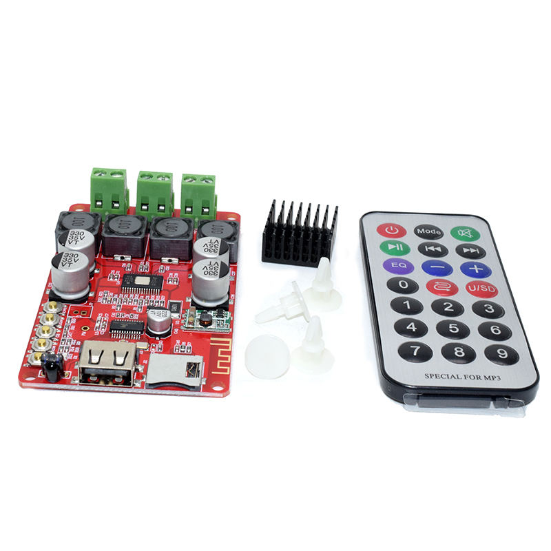 TPA3116 50W+50W Bluetooth Receiver Digital Audio Amplifier Board TF card U-disk Player FM Radio with Remote Controller