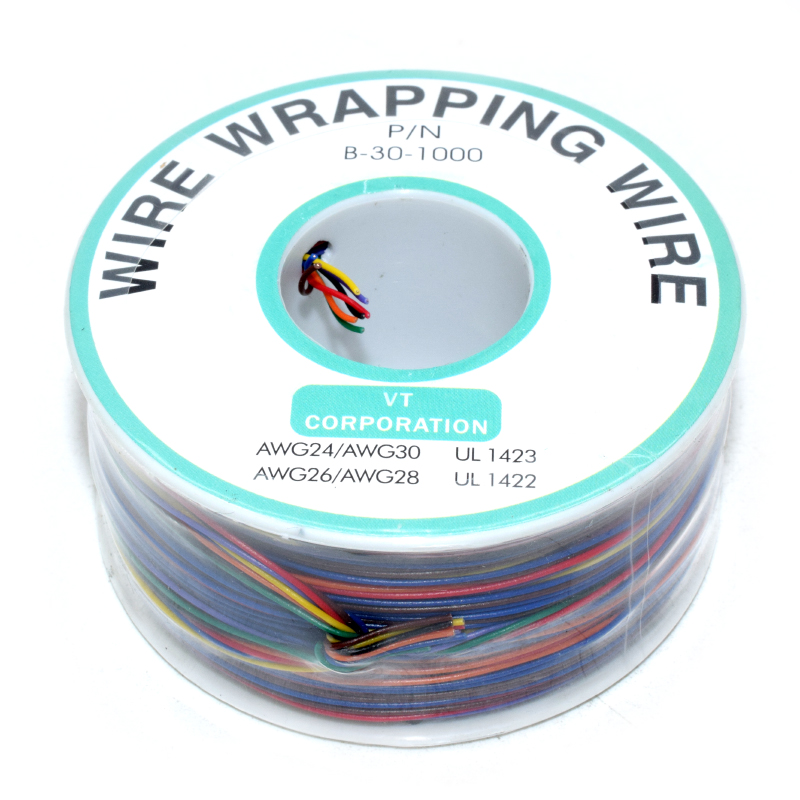 Colorful PCB Solder 0.25mm Tin Plated Copper Cord Dia Wire-wrapping Wire 305M 30AWG