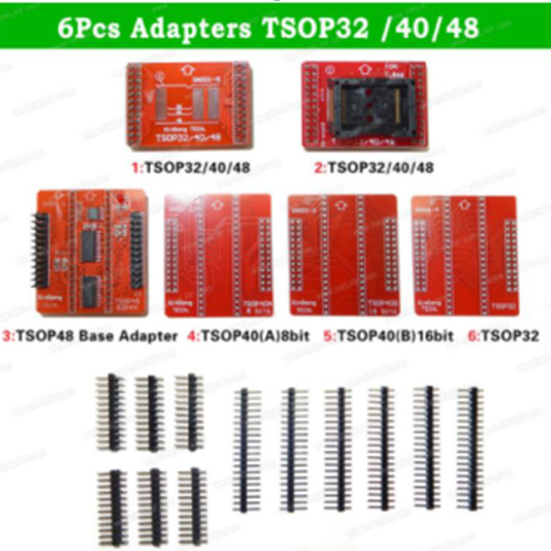 6pcs Adapter TSOP32/40/48 TL866II Plus USB Programmer Adapter TSOP32 TSOP40 TSOP48 OR TL866CS TL866A