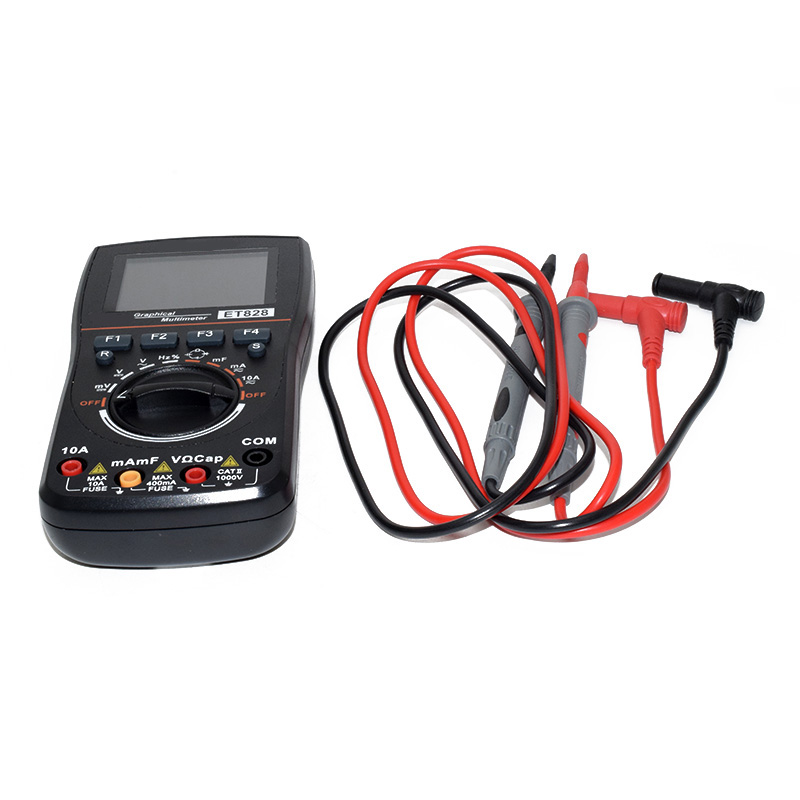 1MHZ Multimeter Digital Storage Scopemeter 2-in-1 Digital Oscilloscope OSC 6000 Counts True RMS Multimeter ET828