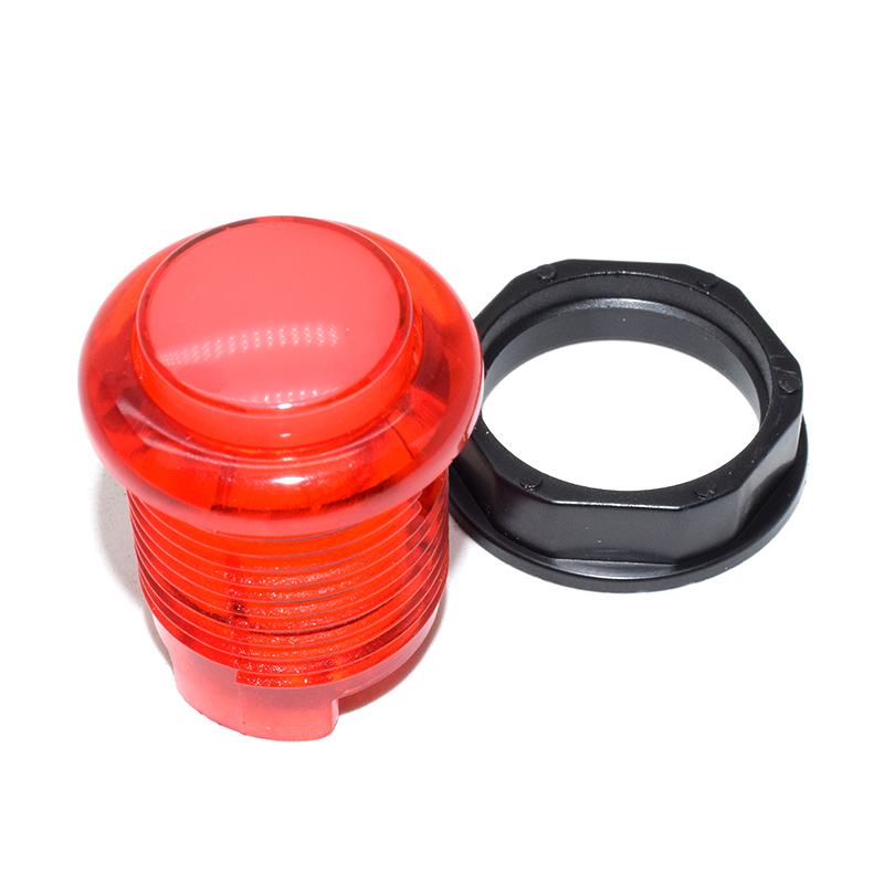 28mm arcade Transparent push Button with 5V Super bright LED - RED