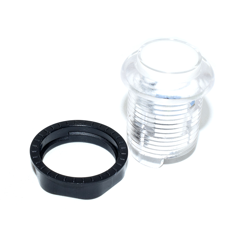 28mm arcade Transparent push Button with 5V Super bright LED - WHITE