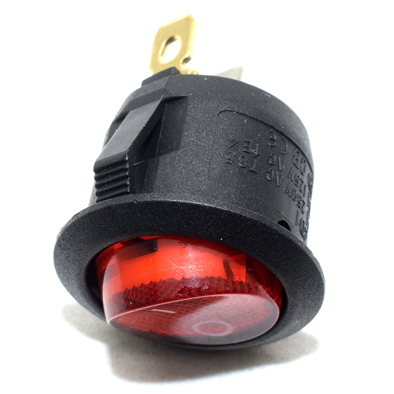 ON/OFF Round Rocker Switch LED illuminated