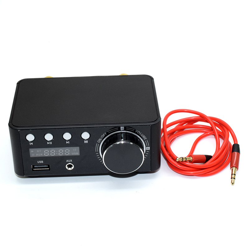 Power amplifier 2x50W Bluetooth 5.0 USB Aux Black