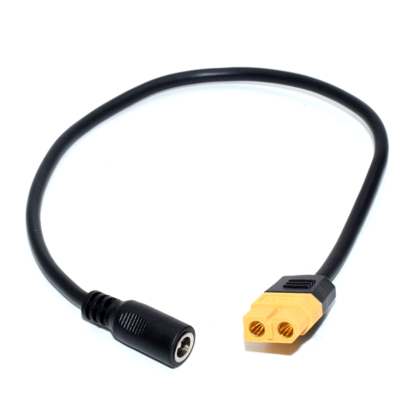 XT60 XT-60 Female Jack to DC 5.5mm x 2.5mm Female Jack Power Adapter Cable for FPV Monitor Drone Power Lead Cord 30CM