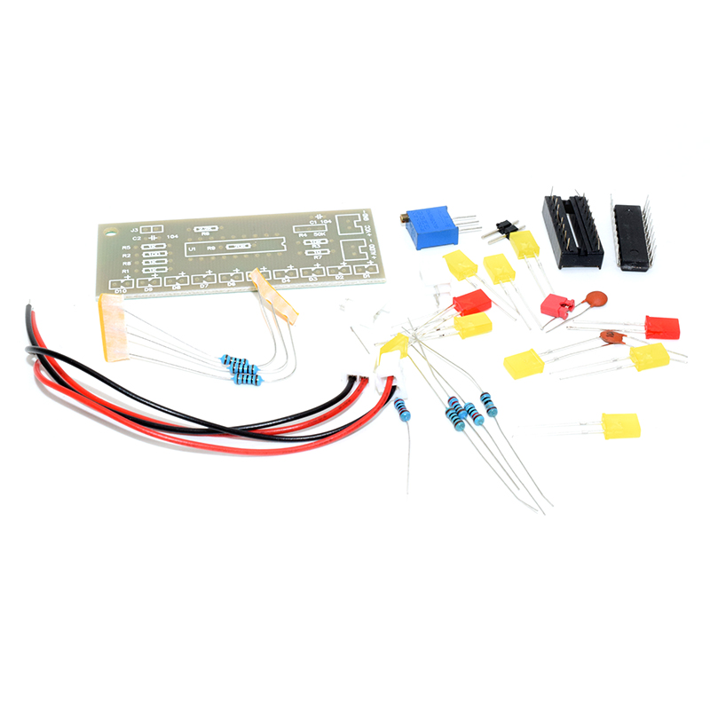 LM3915 10 LED Sound Audio Spectrum Analyzer Level Indicator Kit DIY Electoronics Soldering Practice Set