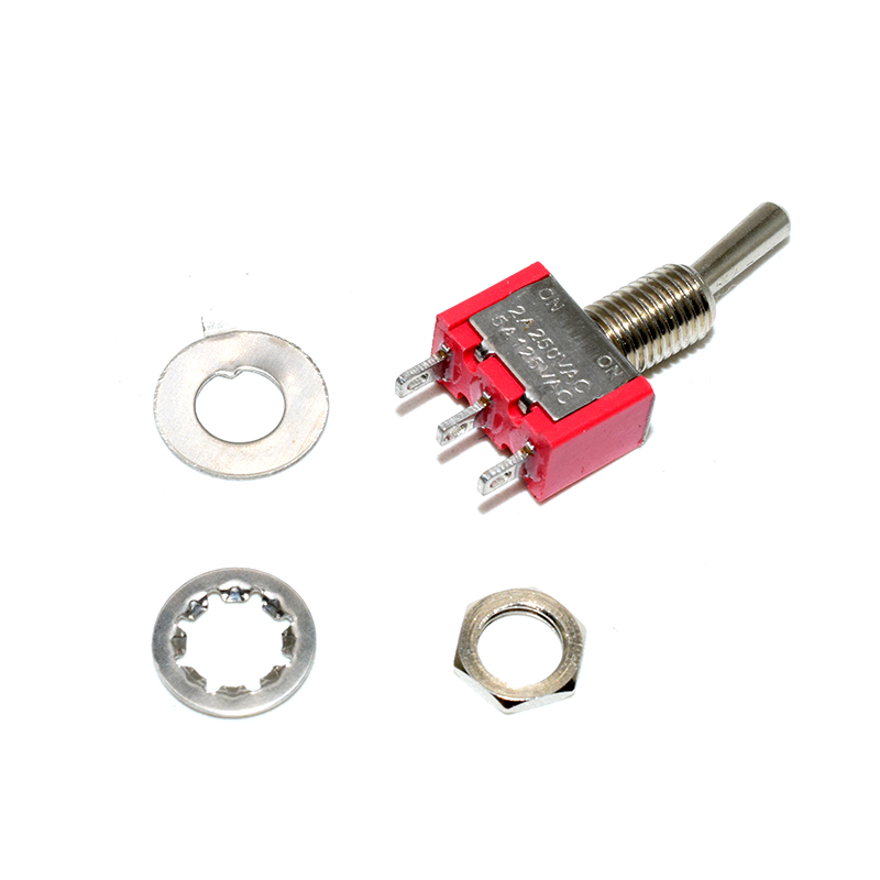 3 Pins Toggle Switch AC 125V 6A 2 Position SPDT MTS-102 Red