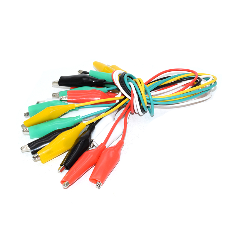 Big Size Test leads, alligator clips cable, two-headed 5 colors, 10pcs 50CM Length