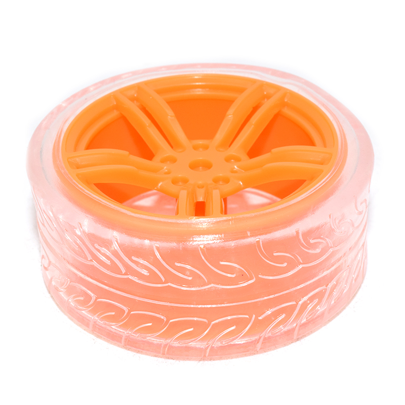 Rubber wheel TT motor tire 65*27mm Orange